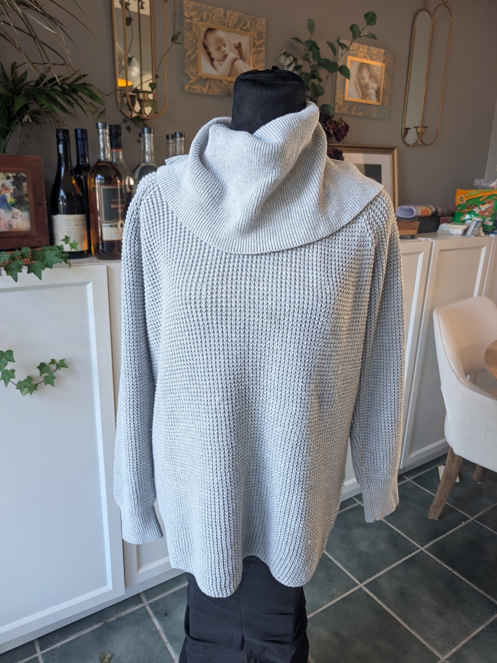Michael Kors Light Gray Cowl Neck Knit Sweater